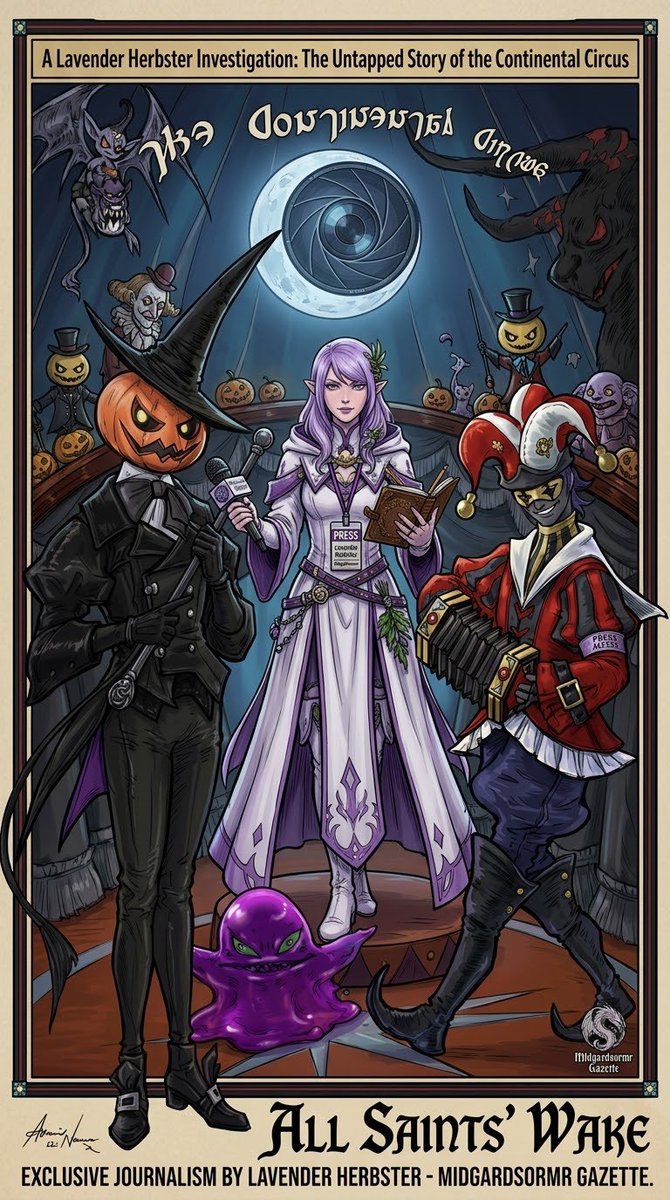 LavenderHerb101's tweet photo. Me: [Shoving a microphone into the face of a 7-foot tall pumpkin-headed gentleman while clutching my notepad] "SIR, WHO APPROVED THE ZONING PERMITS FOR THIS VOIDSENT CARNIVAL?!" 🎙️🎃🎪
Exclusive journalism for the Midgardsormr Gazette!#FFXIV #AllSaintsWake #WhiteMage #Eorzea #MMO https://t.co/cXgTQXs3gJ