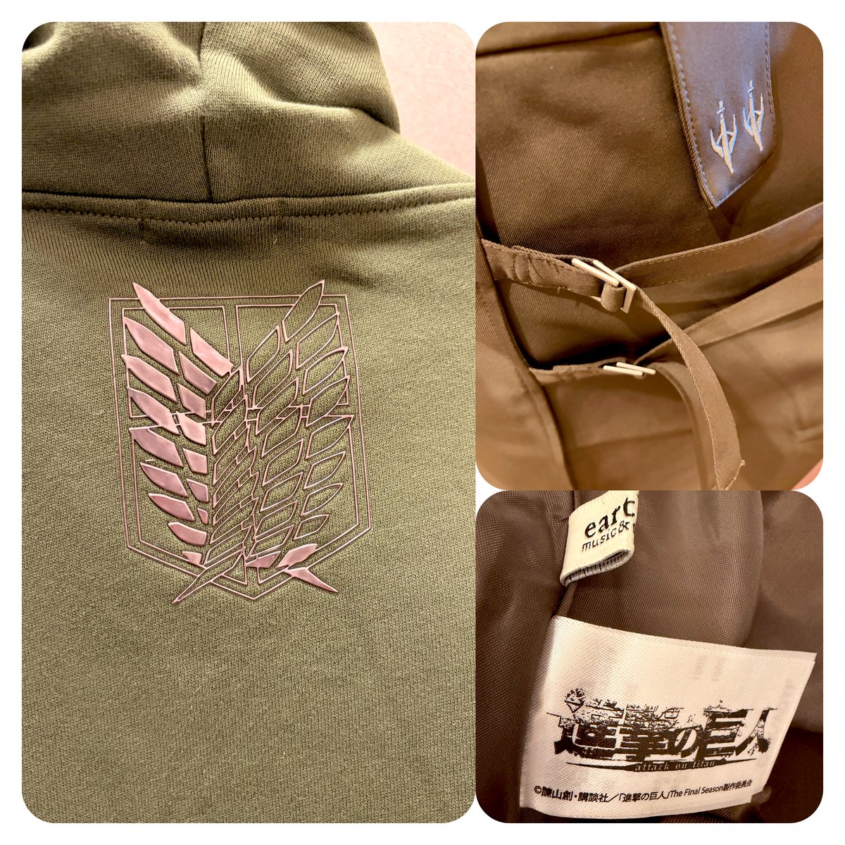 Kazama_Fate's tweet photo. 6月に予約した進撃の巨人のコラボレーションウェアが届いた📦👗
良きっ❣️心臓を捧げた😌 https://t.co/tUjFiDikya
