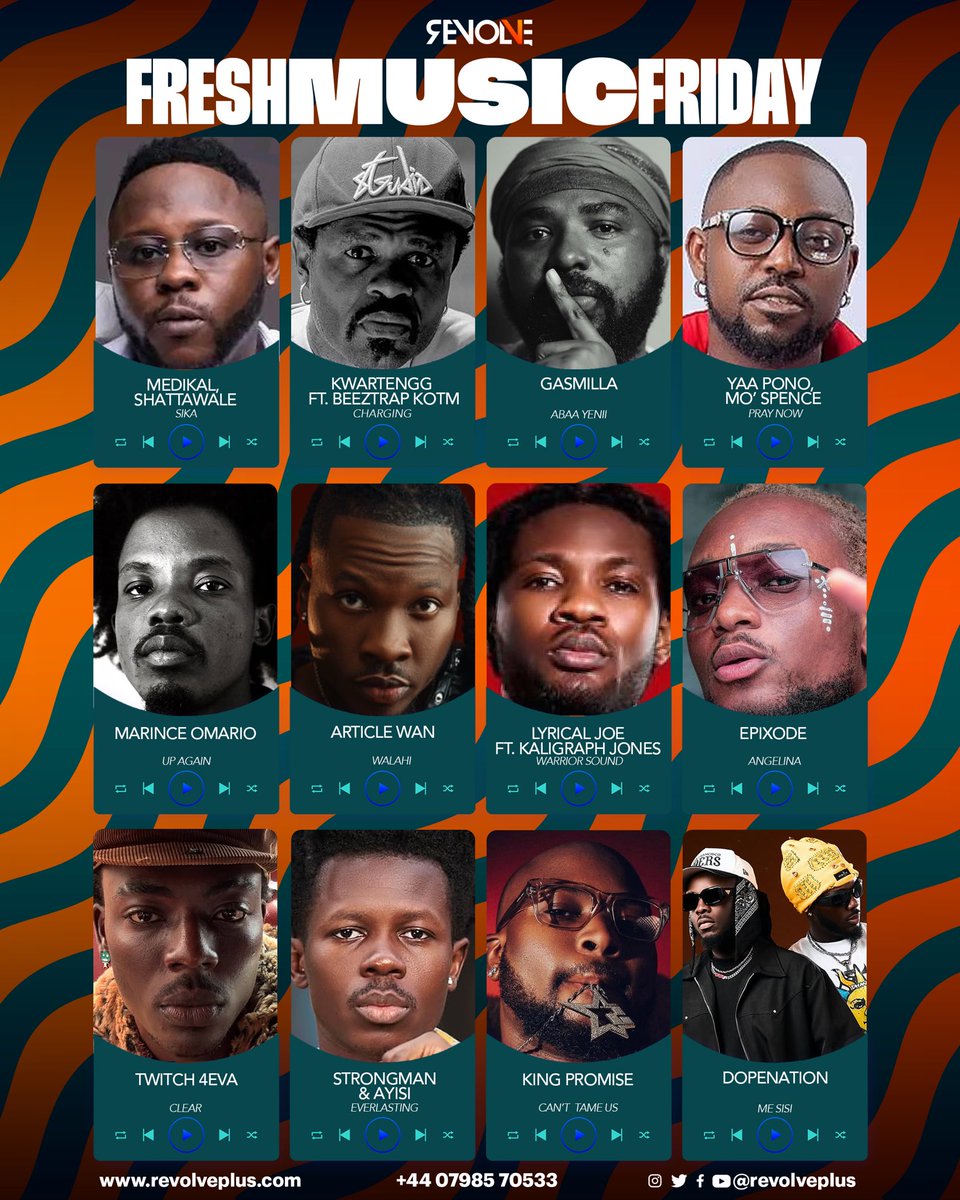 RevolvePlus's tweet photo. Our GH🇬🇭 new music is in. Add to your playlist. Thank us later 

#revolveplus #newmusic #freshmusicfriday https://t.co/pN4QPiLV6p