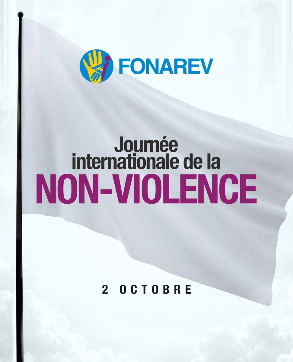 FonarevRDC's tweet photo. En cette Journée internationale de la non-violence, le FONAREV rappelle que la paix durable se construit dans le respect de la dignité humaine, la justice et le refus de toute forme de violence.

Pour les victimes des conflits et des crimes graves, choisir la non-violence, c’est aussi œuvrer pour une société où la mémoire, la justice et la réparation ouvrent la voie à un avenir de paix.

Construire la paix, c’est refuser que la violence se répète.