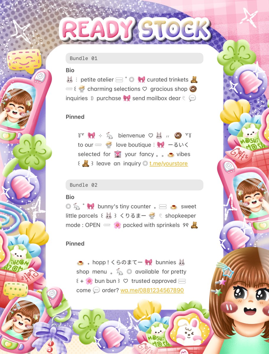 charmouraa's tweet photo. ◎ ꔛ ˚ help repost? thank you 🎀 💬

🍏 gusyyy aku bawa ☘︎ 4 wording bundle bio dan pinned  ៸៸ 👛 𓊔 👚 price only @ 8.500 𖠗 ⁺ 🍪🐰 bisa kamu jemput by dm atau wassap 💬  ーこらいと。。
#zonauangㅤ https://t.co/OXt0C3JWiD