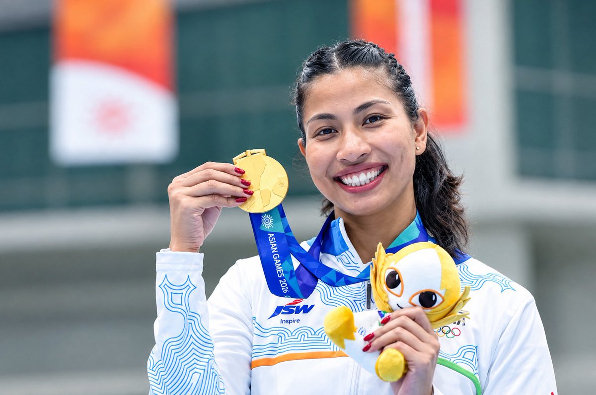 YKhemchandSingh's tweet photo. Heartiest congratulations to Assam’s proud daughter, Lovlina Borgohain, on winning the Gold Medal in the Women’s 75 kg category at the Asian Games 2026.

Her remarkable victory over China’s Bao Ziy has brought immense pride and glory to the nation. Lovlina’s achievement is a testament to the talent, determination and sporting spirit of Northeast India.

🇮🇳 Congratulations, Lovlina! The nation is proud of you.