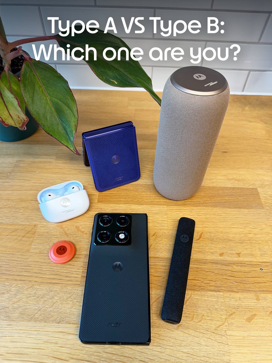 motorolaUK's tweet photo. Every friendship has a Type A and a Type B...
Tag your Type A or Type B friend below.π
Check out the latest Motorola lineup: https://t.co/0P2tY4Y72f
#TypeAvsTypeB #Flipphone #bestnewphone #bluetoothspeaker #bluetoothearbuds https://t.co/QTSQrTXLZn