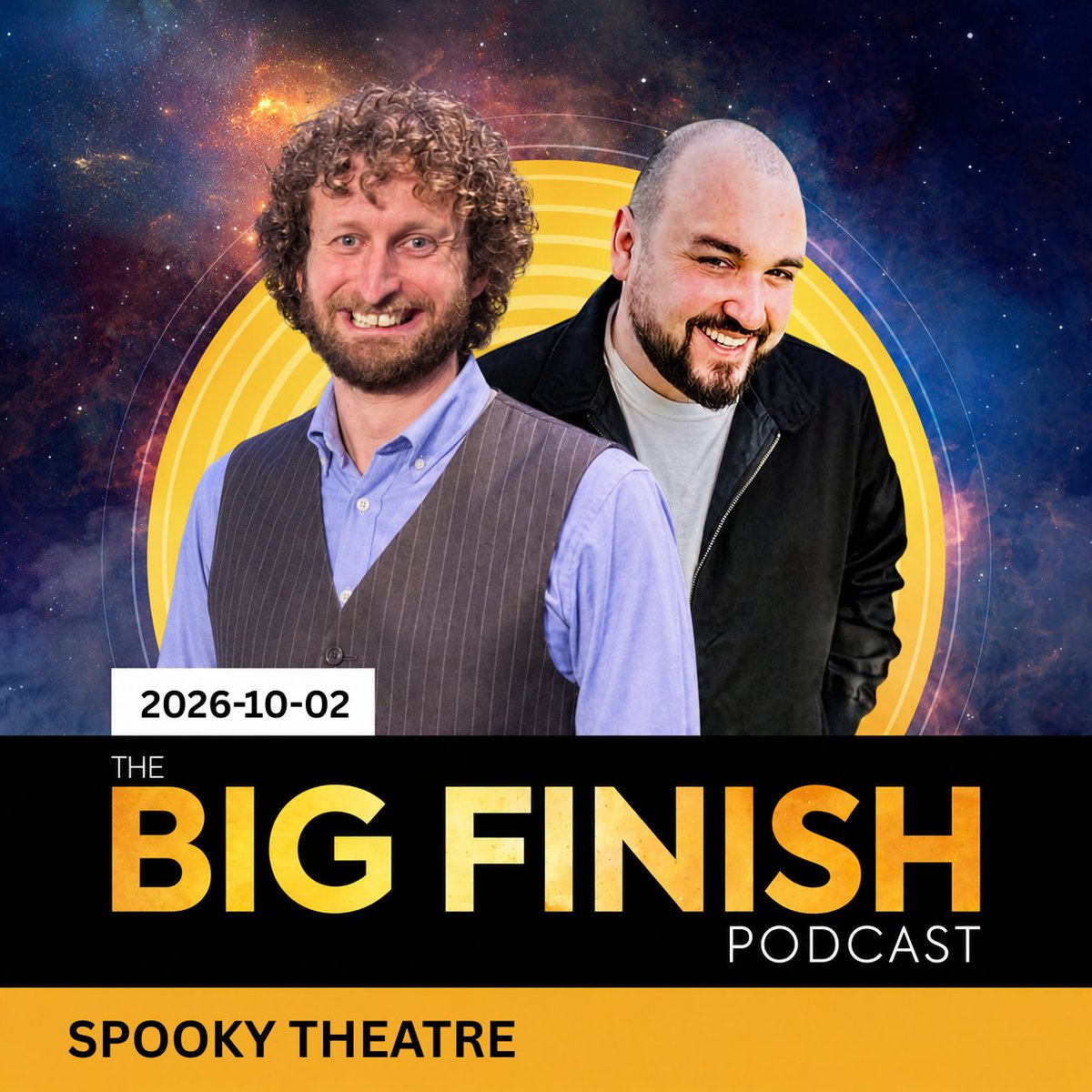 bigfinish's tweet photo. 🪓 Heeeeeeere's Jonny! Join Jonathon Carley as he fills in for Nicholas Briggs on this week's Big Finish Podcast episode, Spooky Theatre, with regular host Benji Clifford. Click https://t.co/CVhPCdYlIK to hear them discussing Dorian Gray, Halloween Who and the Fairy Liquid baby! https://t.co/e42BdbNv1g