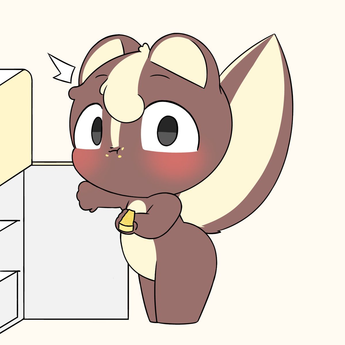 henokhere's tweet photo. このケーキめっちゃうまっ。
……えっ、もう帰ってきた！？

#furry #skunk #furryart https://t.co/eWzYYqfqwm