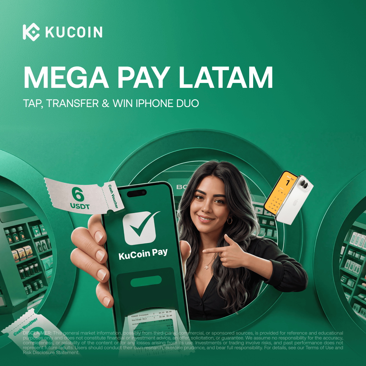 kucoincom's tweet photo. It’s LIVE! 🚀 Celebrate the festive season across Brazil, Mexico, Peru & Argentina with Mega Pay LatAm by KuCoin Pay! 🌎✨

🎁 New Users: Score up to 6 USDT in Vouchers on your very first Scan & Pay (BR/PE/AR) or SPEI Transfer (MX)!
🏆 Pro Users: Complete 3+ transactions & 400 USDT volume to lock in your chance to win an iPhone Duo!

Join the celebration today! 👇 🔗 https://t.co/rRvyOoHAEH

#KuCoinPay #LatAmPayments #ScanAndPay #MexicoTransfers #iPhoneDuo