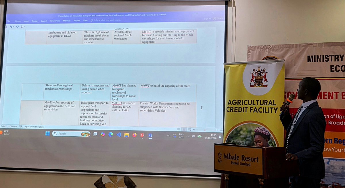mofpedU's tweet photo. WRAP UP: LG BUDGET CONSULTATIONS FY 2027/28

All workshop centres (Mbarara,Mbale,Jinja & Ridar hotel,Seeta) are finalising the budget consultations with Local Governments presenting recommendations from their technical clinics on key areas of discussion. These are: Local revenue mobilisation and management,tourism development,agro-industrialisation, human capital development,infrastructure services & sustainable urban development.

The Minister of State for Gender, Labour and Social Development (Employment and Industrial Relations),Simon Mulongo is chairing the last session at Mbale Resort Hotel.

As we come to the end of these consultations,we thank all the stakeholders including; Local Governments,MDAs & Civil Society among others who have supported this three weeks exercise across the country.

We have taken note of all the recommendations to improve service delivery and grow the economy Tenfold.These views will be considered during the finalisation of the budget for FY 2027/28.

#KnowYourBudget27