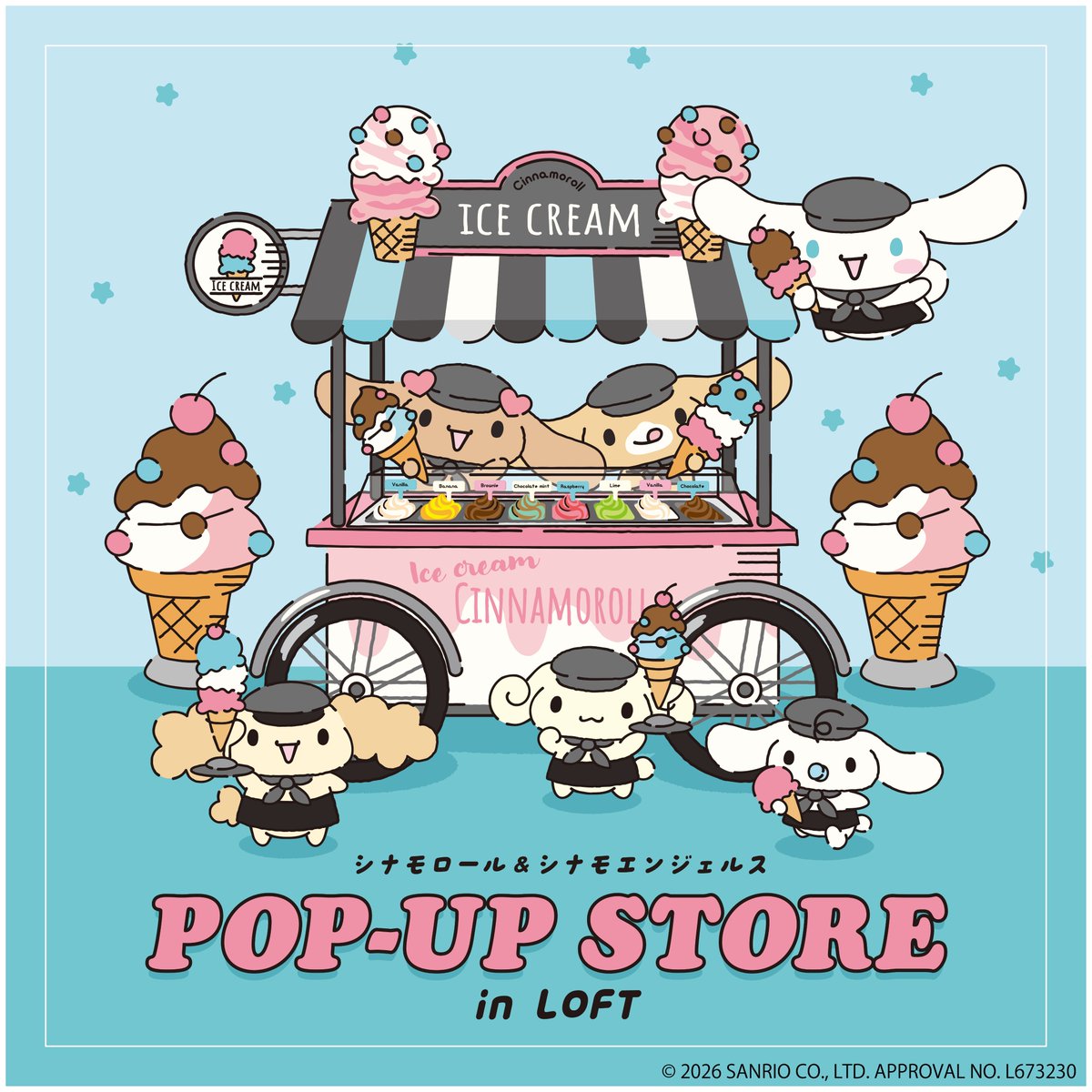 me_ip_goods's tweet photo. ⸜ 全国LOFTにシナモロールの仲間が登場 🎀⸝
シナモロール＆シナモエンジェルス POP-UP STORE 
甘くて可愛いアイスモチーフの限定グッズを販売🍦✨

📅 10月8日（木）～ 12月9日（水）
📍 梅田・札幌から順次全国LOFTに展開！

▼お近く店舗の開催スケジュールはこちらをチェック▼
https://t.co/ckv7eGo5tG

#シナモロール #シナモエンジェルス #サンリオ