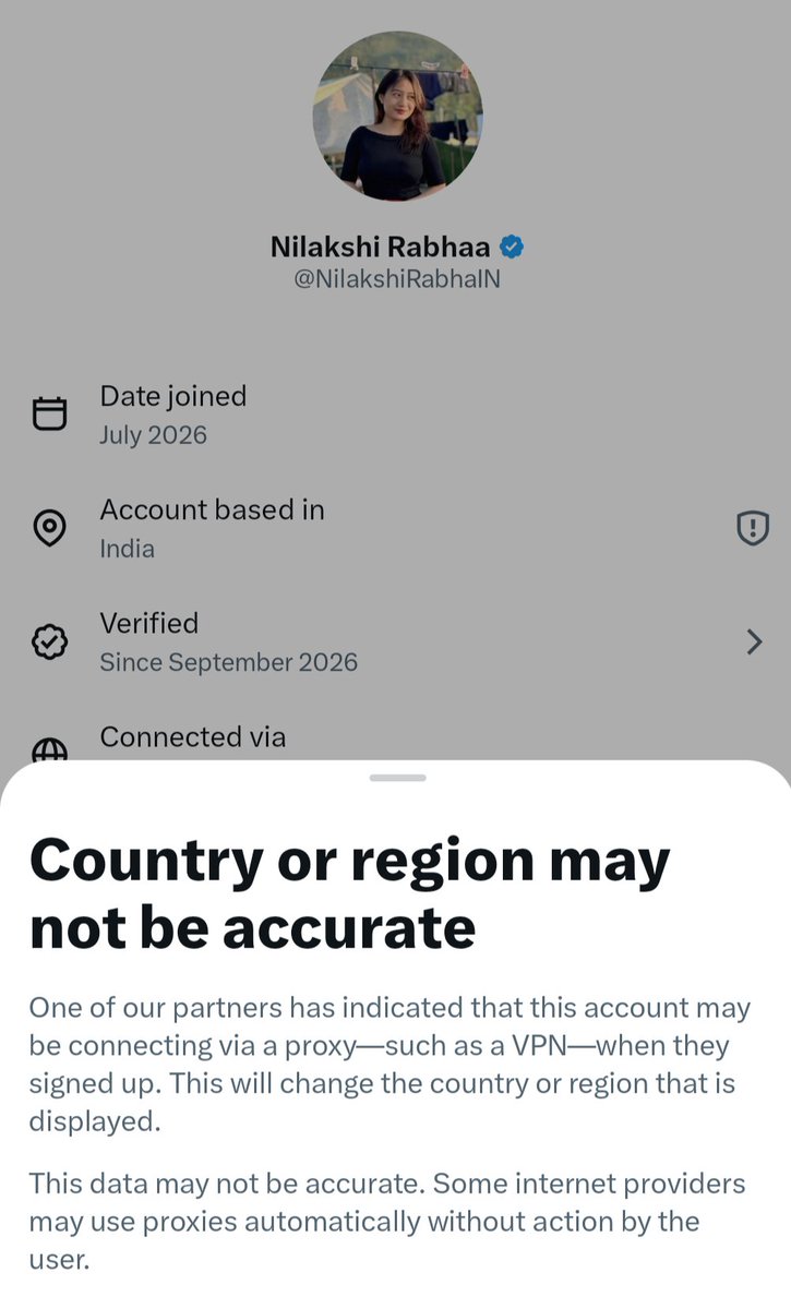 betweendlines12's tweet photo. @NilakshiRabhaIN Guys she used VPN to setup her X country to India. Now we all know why "she" is saying all this crap https://t.co/qaPyVPNxaH