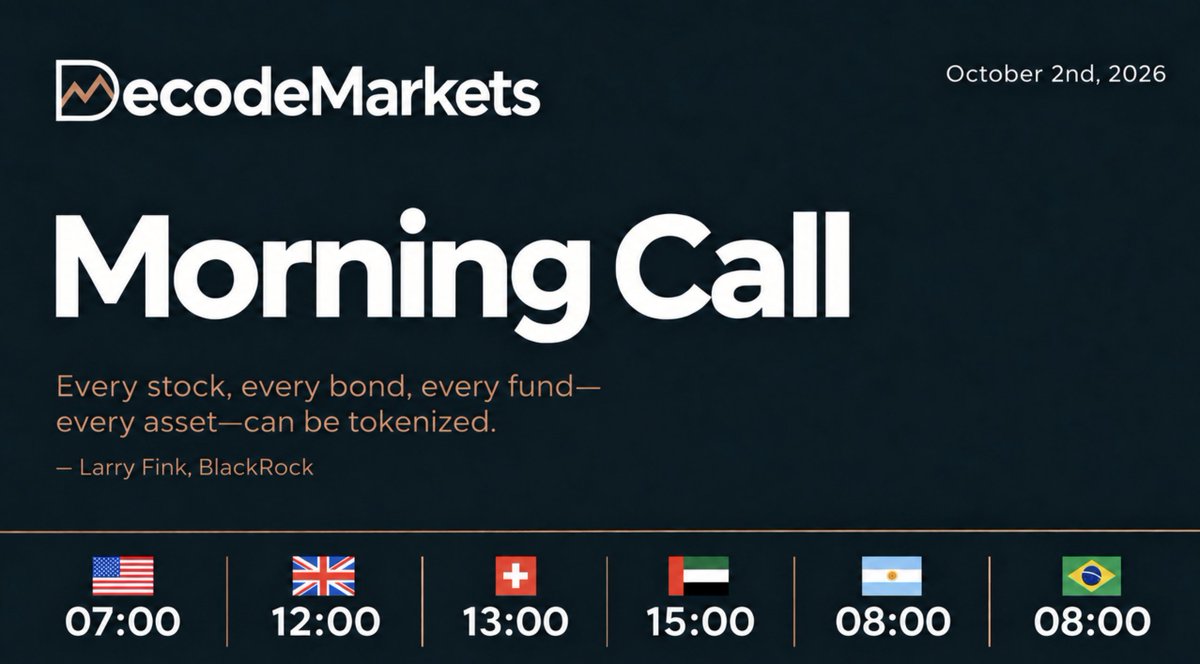 DecodeMarkets's tweet photo. 1/13
DecodeMarkets | Morning Call
October 2nd, 2026

First, the visionaries see it. 
Apparently, they’re crazy.

Then companies build businesses around it. 
Apparently, they’re innovative.

Then ordinary people use it. 
Apparently, everybody saw it coming.

That’s the adoption story I’m watching in $ETH 

People don’t wake up wanting a blockchain. They want their money to move, their investments to work and fewer middlemen taking a bite.

The companies delivering that experience could bring Ethereum into their lives before they ever learn its name.
My thesis is that institutional adoption is building the bridge to that stage. 

$BMNR latest presentation helps connect the pieces.

Today issue.... who’s accumulating, who’s building and where demand could come from next, including customers that aren’t human.

By the time your neighbour says “now I get it” the market may have sent a revised invoice.