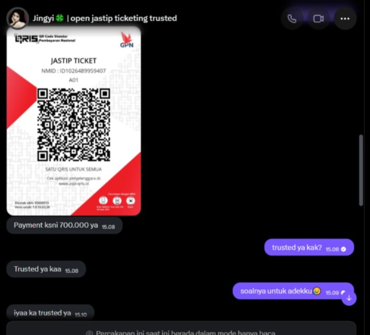 fucknatta's tweet photo. kak @jingyijng kamu jahat banget tipu aku
tiket timnas itu hadiah untuk adikku kak, aku udah berharap tapi kamu tipu aku kayak gini, padahal aku udah bilang ke adikku kalau mau ajak dia nonton timnas, jahat bgt kamu kak
semoga kamu merasakan balasannya ya kak
#timnas
#penipuan https://t.co/tXtqWTMAxc
