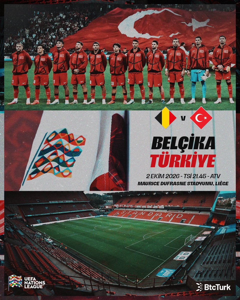 MilliTakimlar's tweet photo. A Millî Takımımız, tarihinde ilk kez mücadele ettiği UEFA Uluslar A Ligi'ndeki üçüncü maçında bu akşam deplasmanda Belçika ile karşılaşacak. 

Belçika'nın Liège kentindeki Maurice Dufrasne Stadyumu'nda oynanacak müsabaka TSİ 21.45'te başlayacak.

#BizimÇocuklar🇹🇷 | #NationsLeague | #UNL | #BELTUR | @btcturk