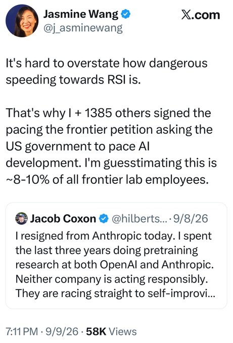 AISafetyMemes's tweet photo. This is not good.

It appears OpenAI just purged 3 AI safety whistleblowers.

Hours later, a key OpenAI Safety Systems leader quit. (The previous leader quit just 3 months ago.)

3 weeks ago, all 3 publicly tweeted how concerned they were about AI.

OpenAI claims they shared unauthorized info with an independent AI safety org... which certainly sounds like they were whistleblowing, and OpenAI, like most corporations, didn't like that.

This is a reminder of why we badly need governments to step in and provide whistleblower protection.

Reminder to AI company workers: you will soon be replaced by the AIs you're building, then you will have no power. If you're going to quit, the time is NOW - and when you do, do it loudly, and be blunt.