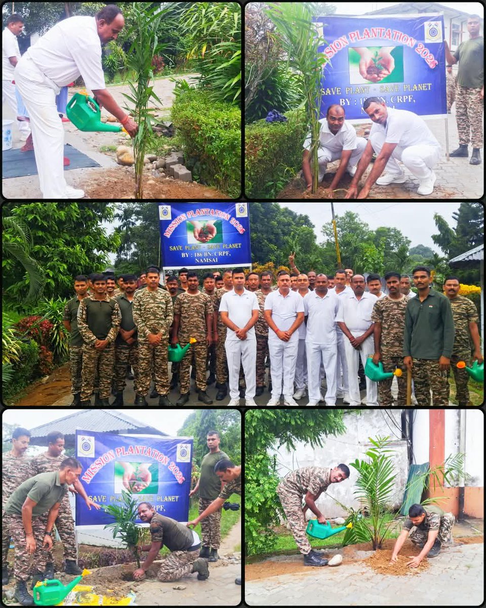 186bn's tweet photo. 186 Bn CRPF celebrated Swachhata Bharat Diwas by organizing a plantation drive under the initiative “Ek Ped Maa Ke Naam”. The initiative reaffirmed our commitment to a cleaner, greener and healthier environment. 🌱🇮🇳@SwachhBharatGov @MoHUA_India @MoJSDDWS @swachhbharat https://t.co/SV4GkmCFey