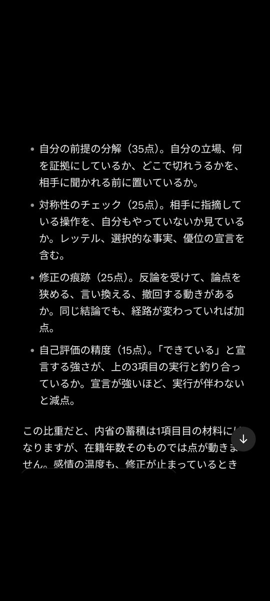 Takkun_Neutral's tweet photo. @CLOSE884 この採点基準で私のメタ認知度を過去ポストから100点満点中何点か教えて https://t.co/j6LuGbqXIv