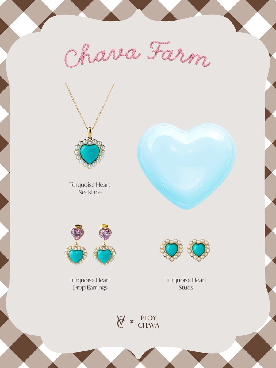 thisirak_lk's tweet photo. 🔮 valichain x ploychava 🔮

[ NEW ]

Turquoise Heart Necklace 
✨ 2,090฿

Turquoise Heart Drop Earrings
✨ 2,590฿

Turquoise Hard Studs
✨ 2,290฿

Valichain x Ploy Chava 
📌นัดรับ เมกา บางนา

#ส่งต่อvalichain #valichain #valichainxploychava https://t.co/6x2tAOnStn