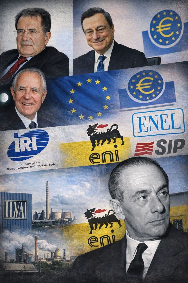 itsmeback_'s tweet photo. IO SOGNO LA RINAZIONALIZZAZIONE DELLE GRANDI AZIENDE DI STATO SVENDUTE DAGLI ANNI ’90 

Una serie di "simpatici" personaggi anti-italiani, servi del capitalismo finanziario globalista, ha smantellato deliberatamente la nostra sovranità economica, privatizzando e svendendo interi strategici dello Stato.
Ve ne faccio un sintetico elenco:
ENI – Energia, petrolio, gas
➜ Privatizzata parzialmente, lo Stato perde il controllo pieno di una leva geopolitica.
ENEL – Energia elettrica
➜ Quotata in Borsa, logica del profitto al posto dell’interesse nazionale.
Telecom Italia – Telecomunicazioni
➜ Totalmente privatizzata, rete strategica persa.
IRI – Cuore dell’industria pubblica
➜ Smantellato pezzo per pezzo: acciaio, banche, trasporti, telecomunicazioni.
Autostrade per l’Italia – Infrastrutture
➜ Privatizzate, profitti ai privati, rischi ai cittadini.
Alitalia – Trasporto aereo
➜ Distrutta, svenduta, liquidata. Oggi non esiste più.
Poste Italiane – Servizi essenziali
➜ Quotata, trasformata in macchina finanziaria.
Banche pubbliche (BCI, Credito Italiano, Banco di Roma)
➜ Cedute, oggi inglobate in colossi privati.
ILVA – Acciaio
➜ Venduta ai privati, poi distrutta. Da grande potenza siderurgica a deserto industriale.

Qual era l'obiettivo? 
Ridurre l'Italia a un paese di servizi, turismo e logistica, senza più una base industriale autonoma. Le privatizzazioni non sono state un “errore”, ma una scelta politica precisa.
Romano Prodi, Lamberto Dini, Carlo Azeglio Ciampi e altri, molti dei quali parteciparono al piano elaborato sul Britannia. Gli stessi che:
• ci hanno portato nel mercato unico
• poi nell’Unione Europea
• infine nell’euro
Indebolire lo Stato era il prerequisito per togliere sovranità al popolo.
Vogliamo parlare dell'ILVA?  Eravamo uno dei maggiori produttori di acciaio in Europa. Oggi dipendiamo dall’estero per un materiale strategico. Acciaio vuol dire:
• difesa
• infrastrutture
• autonomia industriale
La deindustrializzazione non è stata casuale. È stata programmata.
Altro esempio? Avanti:
FRANCIA VS ITALIA: EDF CONTRO ENEL
EDF è rimasta pubblica. Anzi: rinazionalizzata al 100%.
Durante lo shock energetico: 
• la Francia ha controllato i prezzi
• ha difeso famiglie e imprese
• ha deciso politicamente
Noi no. Perché non avevamo più il controllo sui nostri approvvigionamenti energetici.

E ora veniamo al PIU' GRANDE ITALIANO DEL DOPOGUERRA: ENRICO MATTEI
Lui aveva capito tutto:
• Stato forte
• energia pubblica
• manager pubblici di altissimo livello
• indipendenza geopolitica
Con Mattei:
l’Italia trattava alla pari, l’Italia contava, l’Italia cresceva.....troppo...e lo hanno eliminato. E non è un dettaglio.
Un vero sovranista non difende il globalismo finanziario. Un vero sovranista difende lo Stato e le imprese strategiche. La mia ricetta:
• Rinazionalizzare energia
• Rinazionalizzare infrastrutture
• Ricostruire industria
• Creare una nuova classe di manager pubblici di altissimo livello

Il globalismo finanziario non ha portato sviluppo. Ha portato dipendenza, precarietà e declino. 
Quando il popolo si libererà della narrazione mainstream l’Italia potrà tornare a crescere.
Io continuerò a dirlo. Che piaccia o no.
SOVRANISTI SVEGLIA!

- Emiliano Occhi