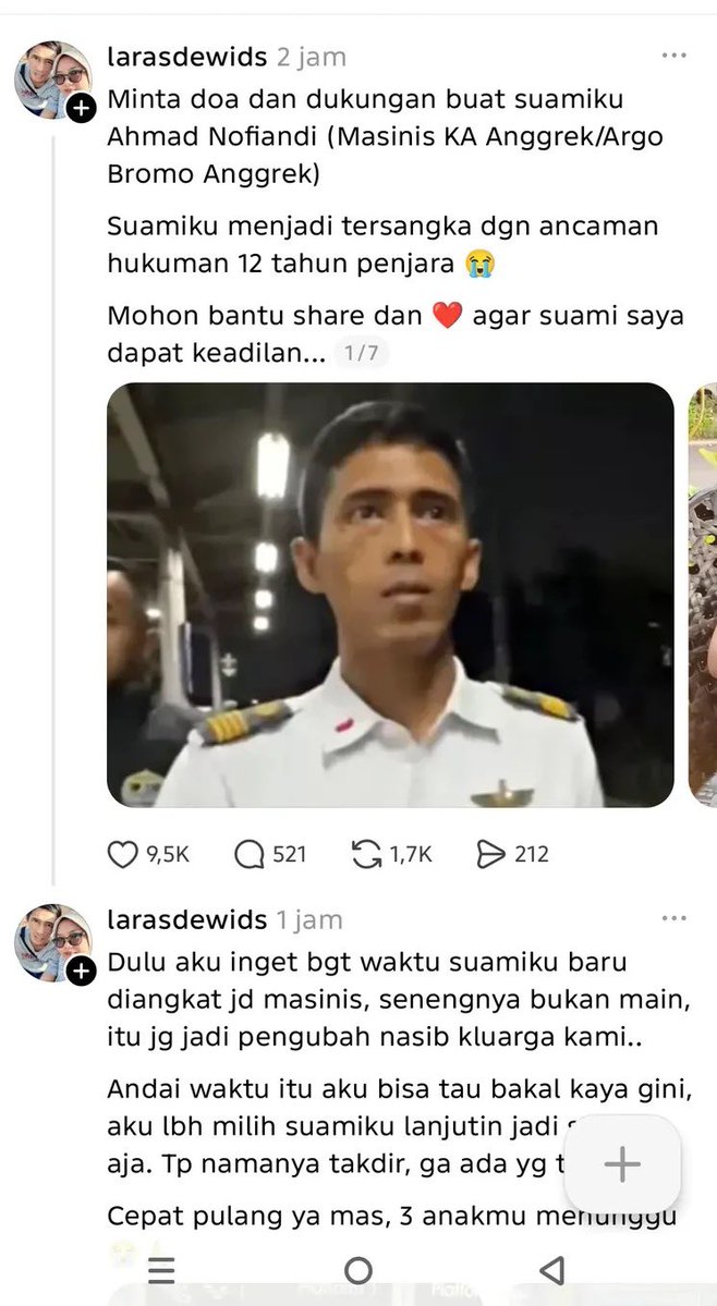 hrdbacot's tweet photo. Orang ini pake ngaku istrinya Masinis ABA KA 4B buat nipu orang. Pake cerita cerita ngibul, mana di akhir cerita naruh link sumbangan 

Ini orang udah 3x ganti awalnya fadddlarasati, ucldewisk, larasdewids, sekarang larasIndah skrg ilang https://t.co/yYDucYloeq