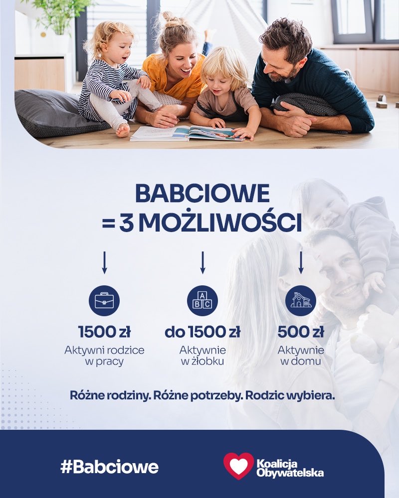 Obywatelska_KO's tweet photo. 👨‍👩‍👧‍👦 Różne rodziny, różne potrzeby - rodzic wybiera!
#Babciowe https://t.co/RI5FhtWF2u