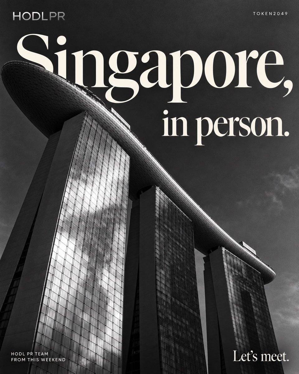 hodl_pr's tweet photo. Singapore, in person. 🇸🇬

The HODL PR team arrives this weekend for @token2049 week. Looking forward to catching up with partners and meeting founders and teams building what’s next.

Let’s put a conversation in the calendar. Message us to meet. https://t.co/lfFF1wmflv