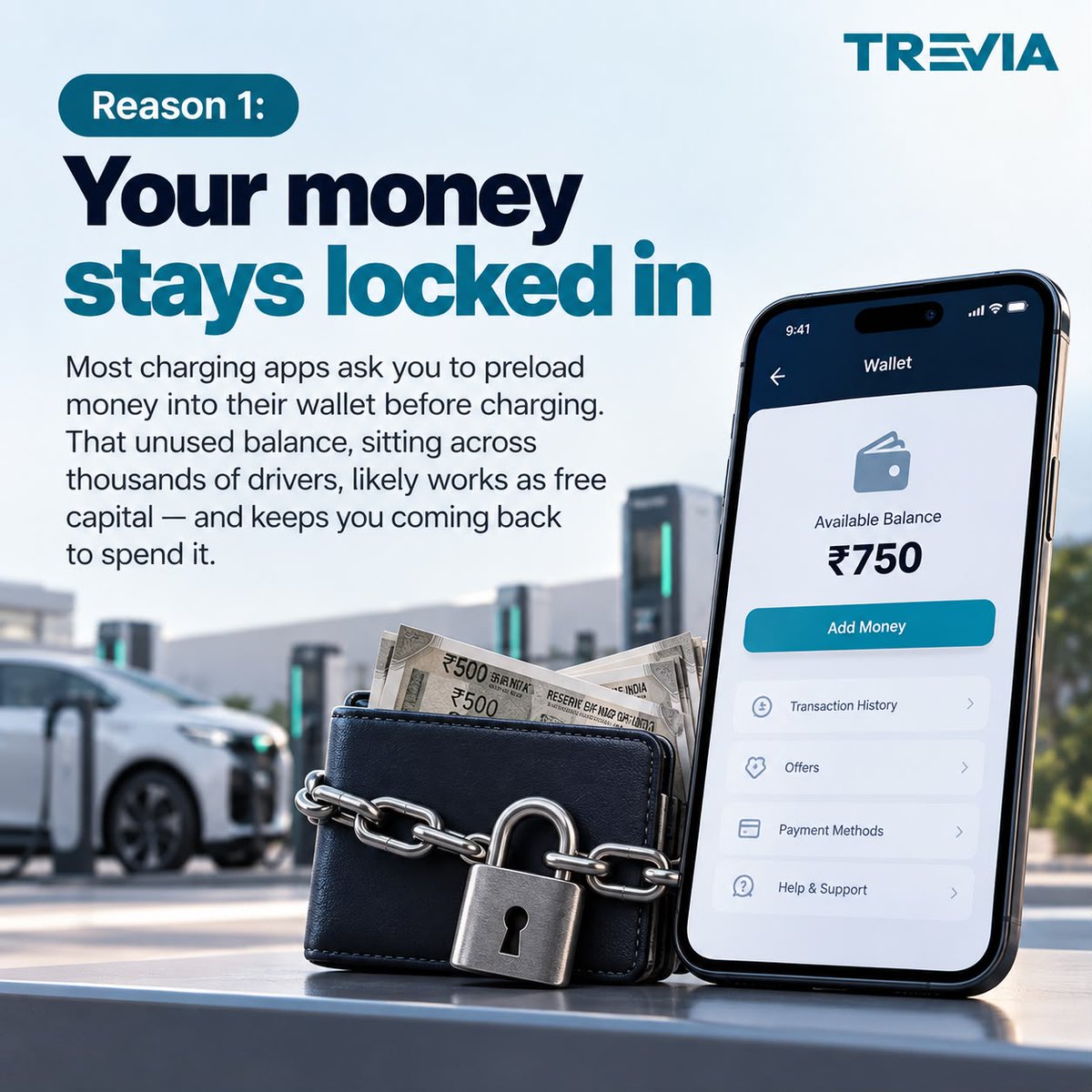 TreviaEV_India's tweet photo. Think EV app fragmentation is a tech problem? It isn't ⚡

The protocol to connect every charger network in India already exists (OCPI). Networks choose not to use it because walled gardens protect wallet balances, margins, and user data. https://t.co/pe8JaDJAKo