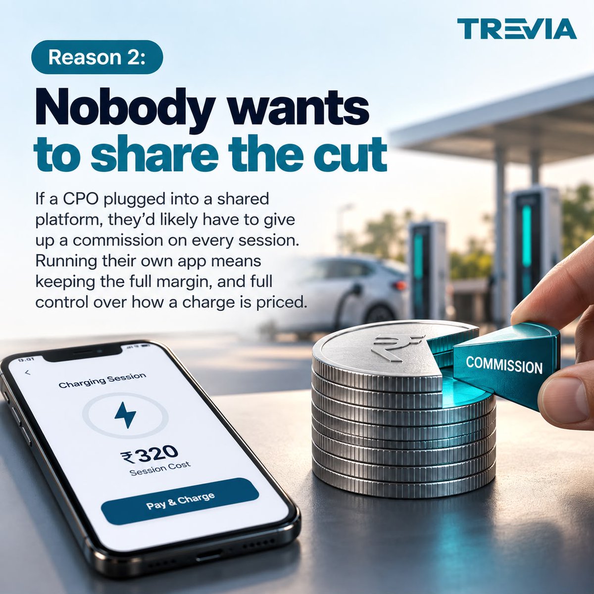 TreviaEV_India's tweet photo. Think EV app fragmentation is a tech problem? It isn't ⚡

The protocol to connect every charger network in India already exists (OCPI). Networks choose not to use it because walled gardens protect wallet balances, margins, and user data. https://t.co/pe8JaDJAKo