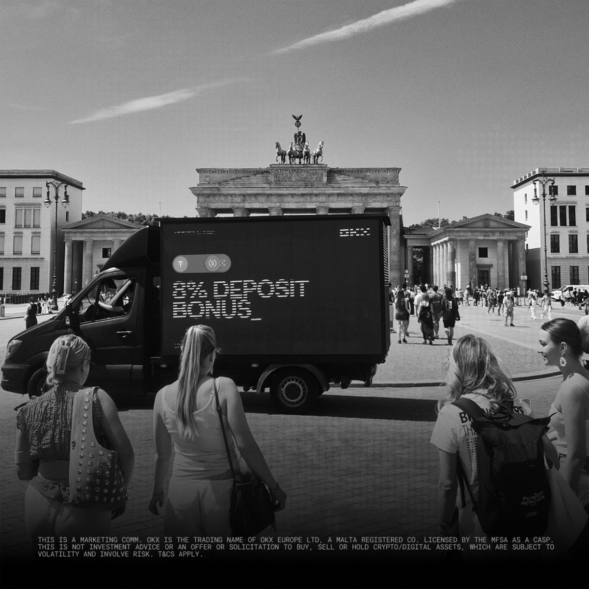 okx's tweet photo. Your USDT in Europe has a deadline. The Deposit Bonus on it ends soon.

Deposit on OKX, convert to USDC for free, and unlock an 8% bonus up to €3,500.

Get in while the offer is live.

Crypto is volatile. You can lose everything you invest. OKX Europe Ltd, authorised by the MF