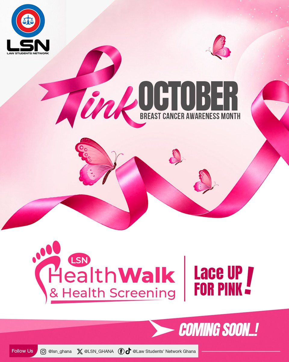 LSN_GHANA's tweet photo. This October the LSN is bringing something close to our hearts to life. Lace up for a cause that moves us!🎀 

#LaceUpForPink #LSNCares #PinkOctober #ComingSoon #OurNetworkOurStory 💫 https://t.co/CaTSk6zwpk
