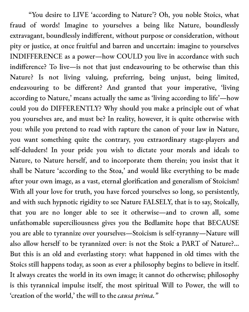 adonispara's tweet photo. No one dismantled Stoicism quite like Nietzsche did here. https://t.co/U6xSVTLRyM