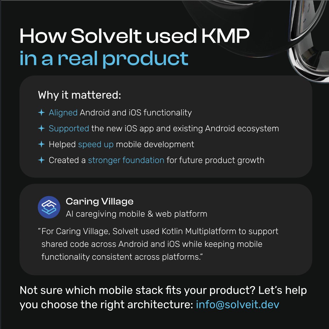 SolveItTeam's tweet photo. Share the logic. Keep the native experience. 📱
We used Kotlin Multiplatform in one of our recent projects to reduce code duplication across iOS and Android.
When does KMP fit your product? SolveIt CTO Andrey Savich shares his perspective 👇
#KotlinMultiplatform https://t.co/JExgl3eZwC