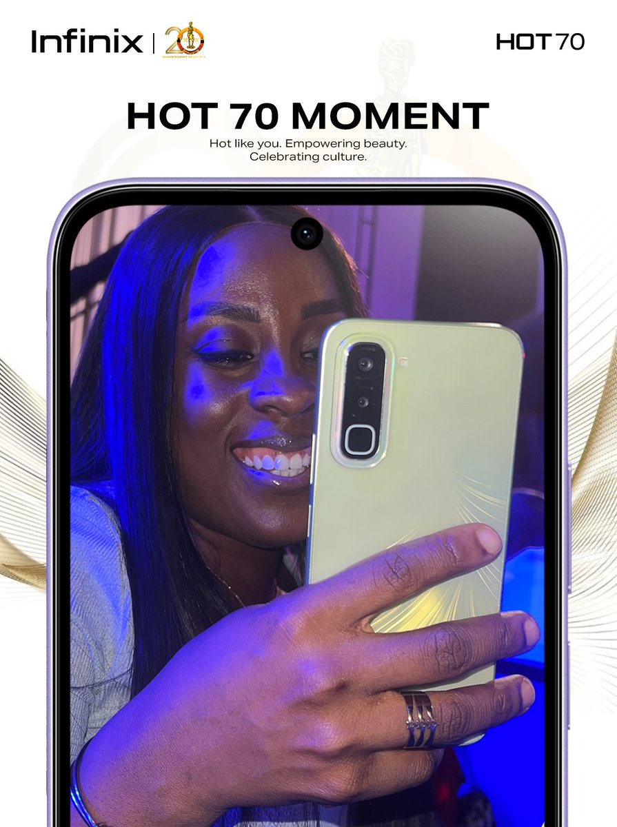 InfinixGhana's tweet photo. All eyes on the HOT 70.
Style, Power, and Pure beauty.
#infinixghana #infinix #ghanasmostbeautiful #starperformer #infinixhot70 #gmbinfinixhot70 #hotlikeyou #gmb2026 #45wfastcharge #heliog100ultimate https://t.co/v8EQtNfr99