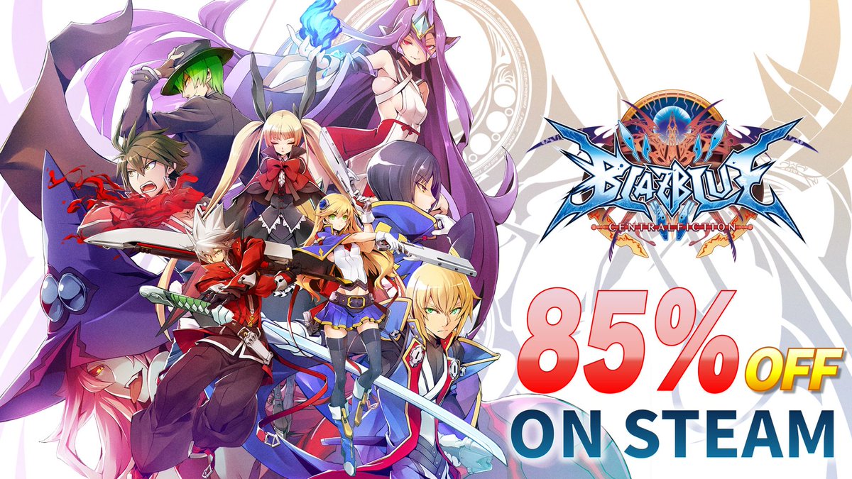 BLAZBLUE_PR's tweet photo. 【セール情報📢】 
Steam「Autumn Sale」開催中！ 
#BBCF が大変お買い得！ 

『BLAZBLUE CENTRALFICTION』
3,980円➡️597円（85%OFF！）

▼Steam
https://t.co/t1EpxfPWrG

#BLAZBLUE #ブレイブルー