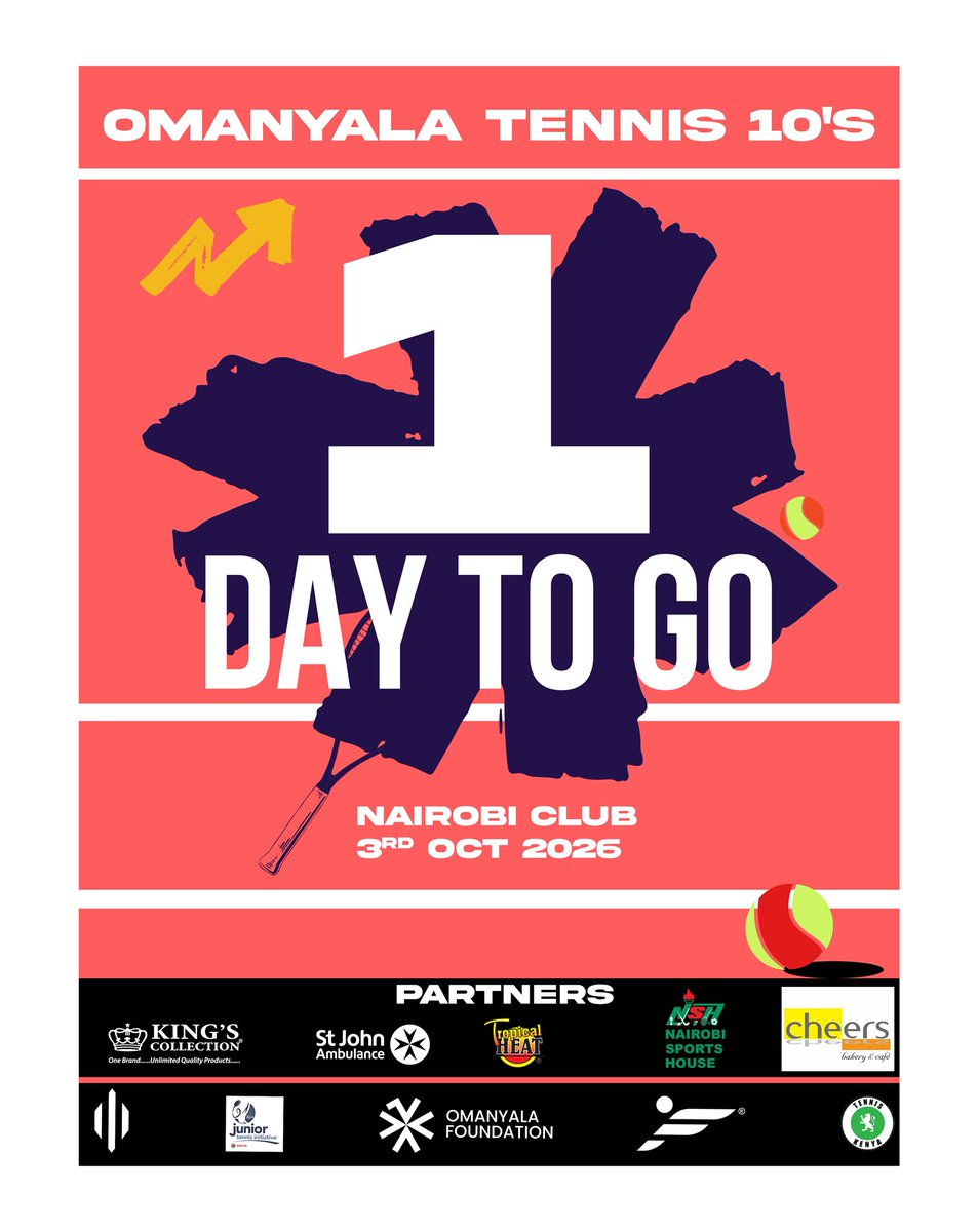 _omanyalaF's tweet photo. Tomorrow, the Omanyala Tennis 10’s takes over Nairobi Club!

More than 200 young tennis players from Kenya, Uganda and Latvia are ready to take to the court, compete, learn and have fun.

See you at Nairobi Club!
@Ferdiomanyala 
#OmanyalaFoundation
#IdentifyNurtureMonetize https://t.co/MYCx7gICT0