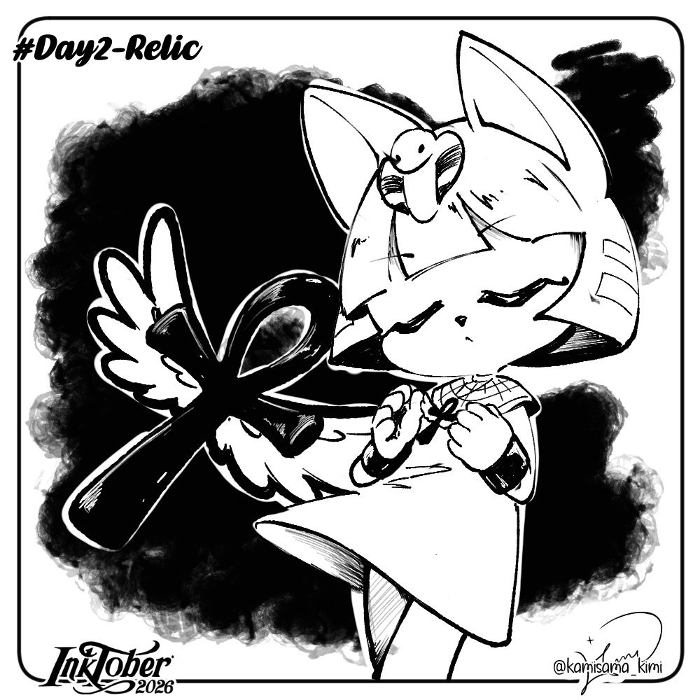 Kamisama_Kimi's tweet photo. Can I really keep this up?...
Second day on this #Inktober...  
... RELIC!
 #inktober2026DAY2  #inktober2026 #ankha https://t.co/tTEAyl3dAL