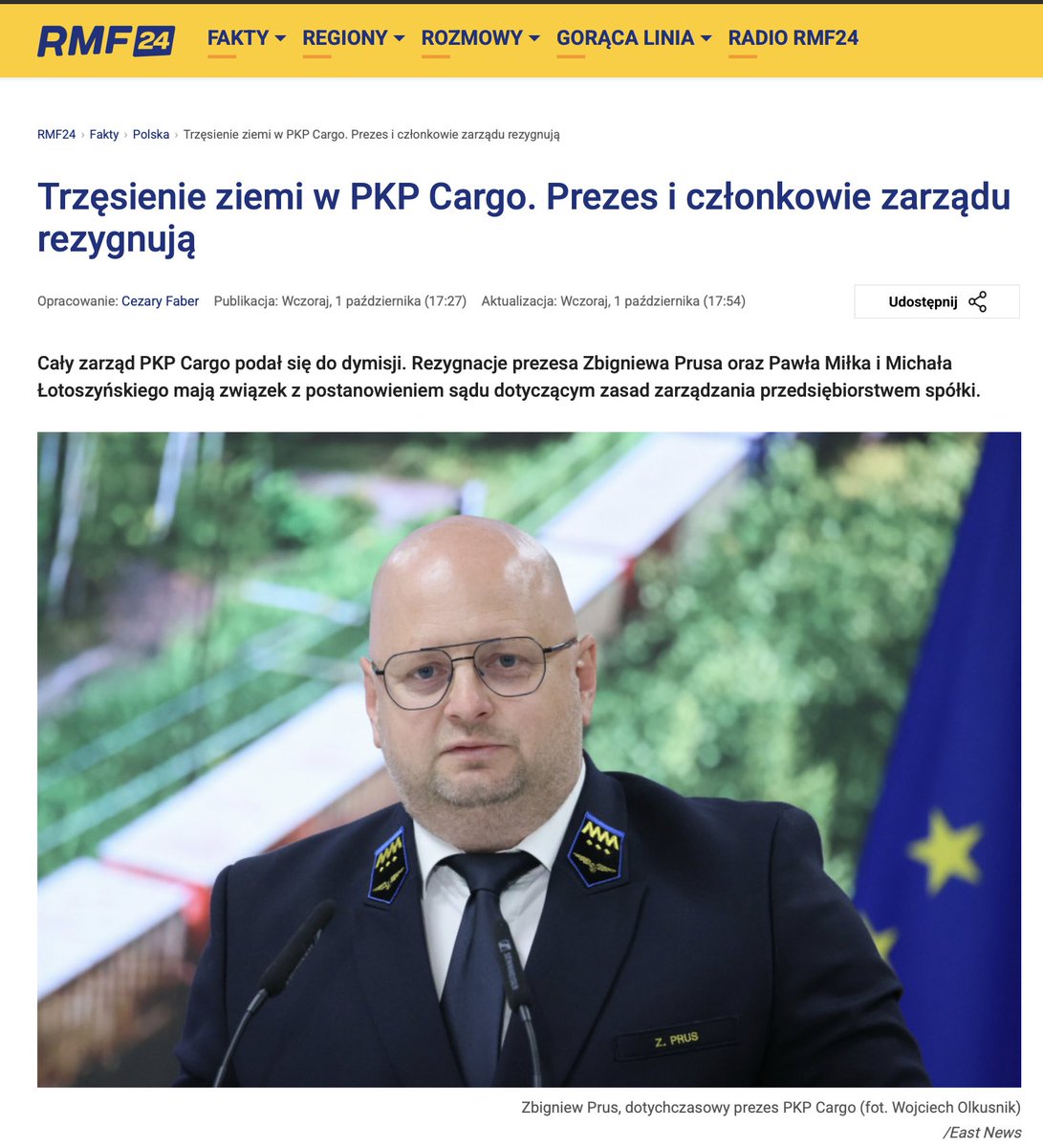 ExplicitePL's tweet photo. PKP Cargo od początku wojny woziło dla Ukrainy pomoc humanitarną, paliwo i zboże.
Potem państwo rzuciło spółkę do awaryjnego transportu węgla. Rząd Tuska w 2024 r. odmówił rekompensaty.
Dziś PKP Cargo jest w sanacji, sąd odebrał mu zarząd własny, a cały zarząd właśnie zrezygnował. 
Tymczasem na polskim rynku działa niemieckie DB Cargo i ma już licencję Ukrainian Railways Cargo Poland.
Polski przewoźnik wystawiony na rozszarpanie.