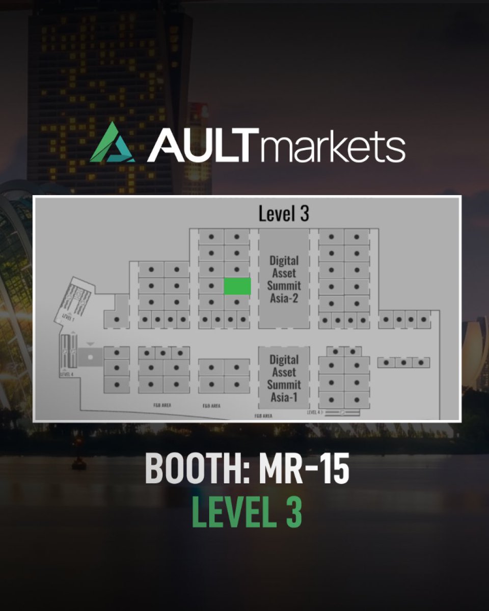 ToddAultIII's tweet photo. Next week, Singapore becomes the center of the digital asset world, and we are showing up for it.

Token2049 Singapore runs October 7 to 8, and Ault Markets will be there for both days. 

The conversations that shape this industry rarely happen in a feed. 

They happen in person, when builders, investors, and curious newcomers share a room and trade ideas openly.

Here is where to find us:
📍 Wednesday, October 7: Ault Markets Singapore Social at NCO Club, 7 PM to 10 PM 📍 Thursday, October 8: Todd Ault III keynote on the BIT Digital Stage, 12:30 PM to 12:45 PM 📍 Booth MR-15 on Level 3 📍 Booth PB-15+16 on Level 4

#Token2049 #Token2049Singapore #AultMarkets #DigitalAssets #Singapore