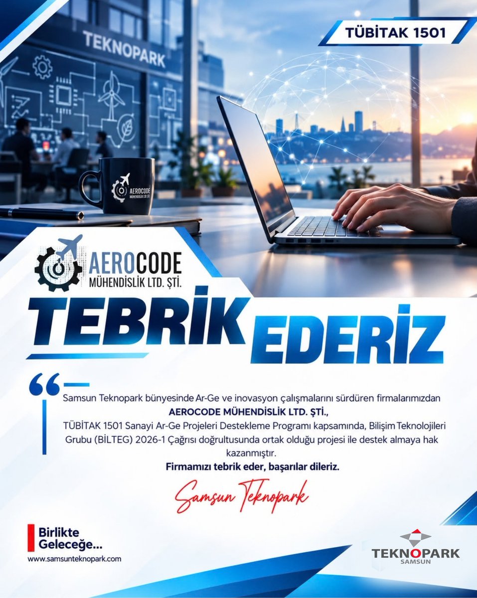 samsunteknopark's tweet photo. Akademik Girişim Ofisimiz AEROCODE Mühendislik’ten TÜBİTAK 1501 Başarısı!
Samsun Teknopark olarak akademik girişimlerimizin ve firmalarımızın Ar-Ge ve inovasyon çalışmalarını desteklemeyi sürdürüyoruz.
@uniondokuzmayis
#SamsunTeknopark #AEROCODE #TÜBİTAK1501 #ArGe https://t.co/IC8wYz3eJx