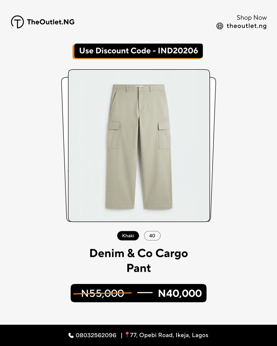 theoutlet_ng's tweet photo. Enjoy 20% OFF selected Green &amp; White Pants from October 1st -3rd

Use code IND202026 at checkout.

Shop here 👉 https://t.co/GhNPhTL1ke

📍 77 Opebi Road, Ikeja, Lagos

#theoutletng #discountsale #nigeriaindependence #mensshirts https://t.co/tEtcpKWR3V