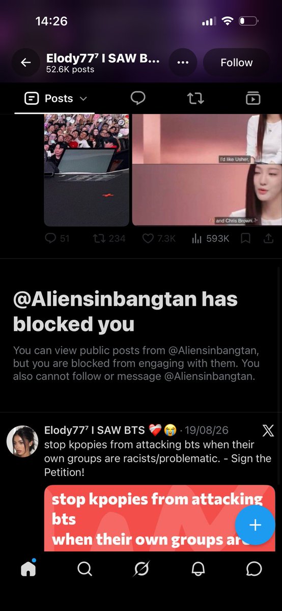 4jotn's tweet photo. an army just blocked me😂 thank you https://t.co/9bIqtd7W8E