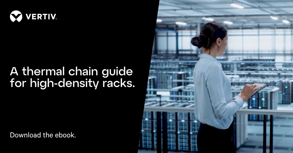 Vertiv's tweet photo. Explore what it takes to hold design performance in real operating conditions. Download the new ebook: https://t.co/IUdo3OrwWu

#ThermalChain #EndToEndCooling #EndToEndSystems #CoolingSystems https://t.co/XywaXZsSHV