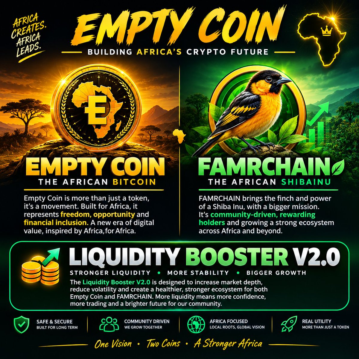 blessedbossom84's tweet photo. The trust in the project and 
The vision of the project 
#EMPTYCOIN #FAMRCHAIN #AVANLANCHE #LIQUIDITYBOOSTERV2.0

FamrChain CA:
*0xf7ec48d59B0E27380c339C66366bf55A93d19999*

Avalanche C-Chain

EMPTY COIN CA:
0x0a3eb4a67f9a1f7a7fe06de5c21cb5aeca083d7b

Binance Smart Chain https://t.co/PhzBsARwwc