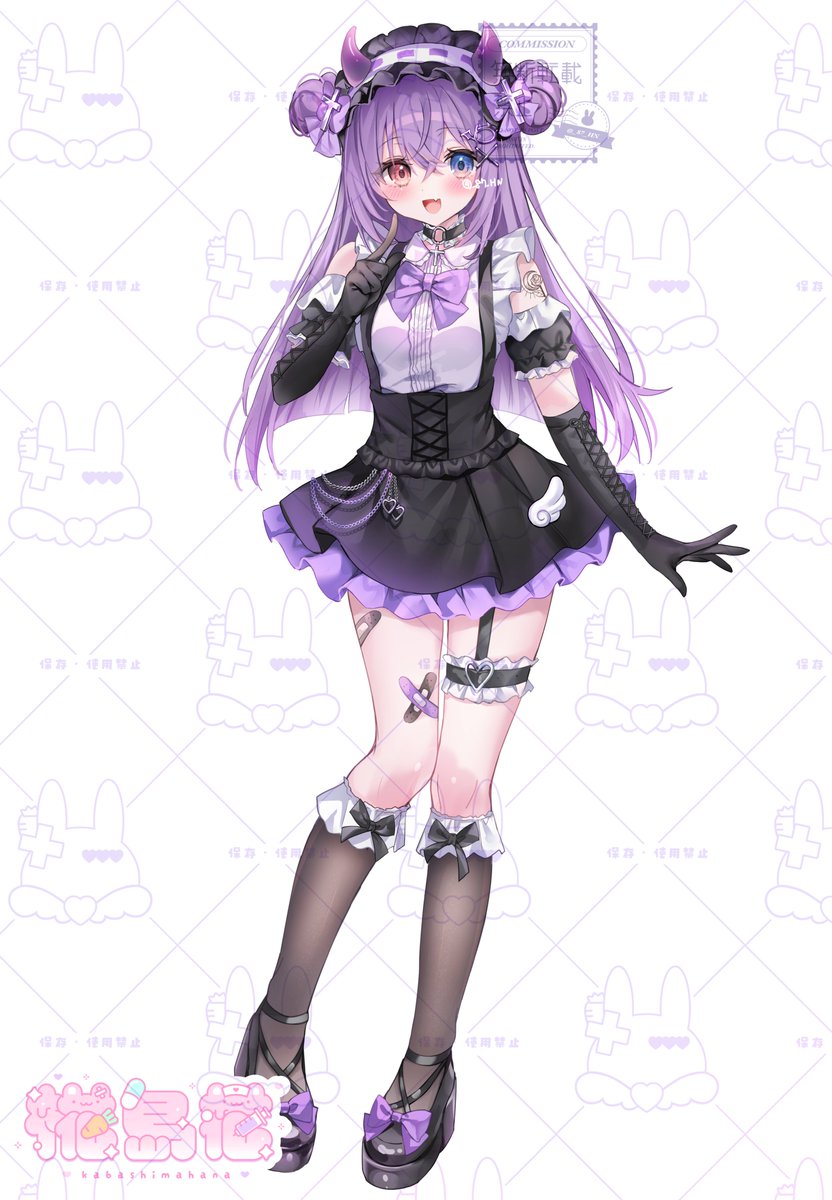 _87_HN's tweet photo. 恋羽るな様の立ち絵を描かせていただきました！👿✨
よろしくお願いします！ https://t.co/hgSphnetGX