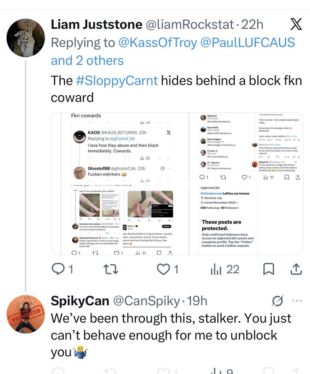 liamRockstat's tweet photo. @Damnyouparis @bj2079 @JeffSpikoli @TomakaTom2 @Tryst___ @KassOfTroy @nic_vasiliou @CookersRFun @Razor1640 @DuchessMcQueen @CBarrabran @TomAgain_ @HarryJenso @JJunioring @JeffryJohn9swh @TomakaTom1 Fkn coward #Cankles @slavinsky59 #AbusingWomen again https://t.co/7g583Q57FF