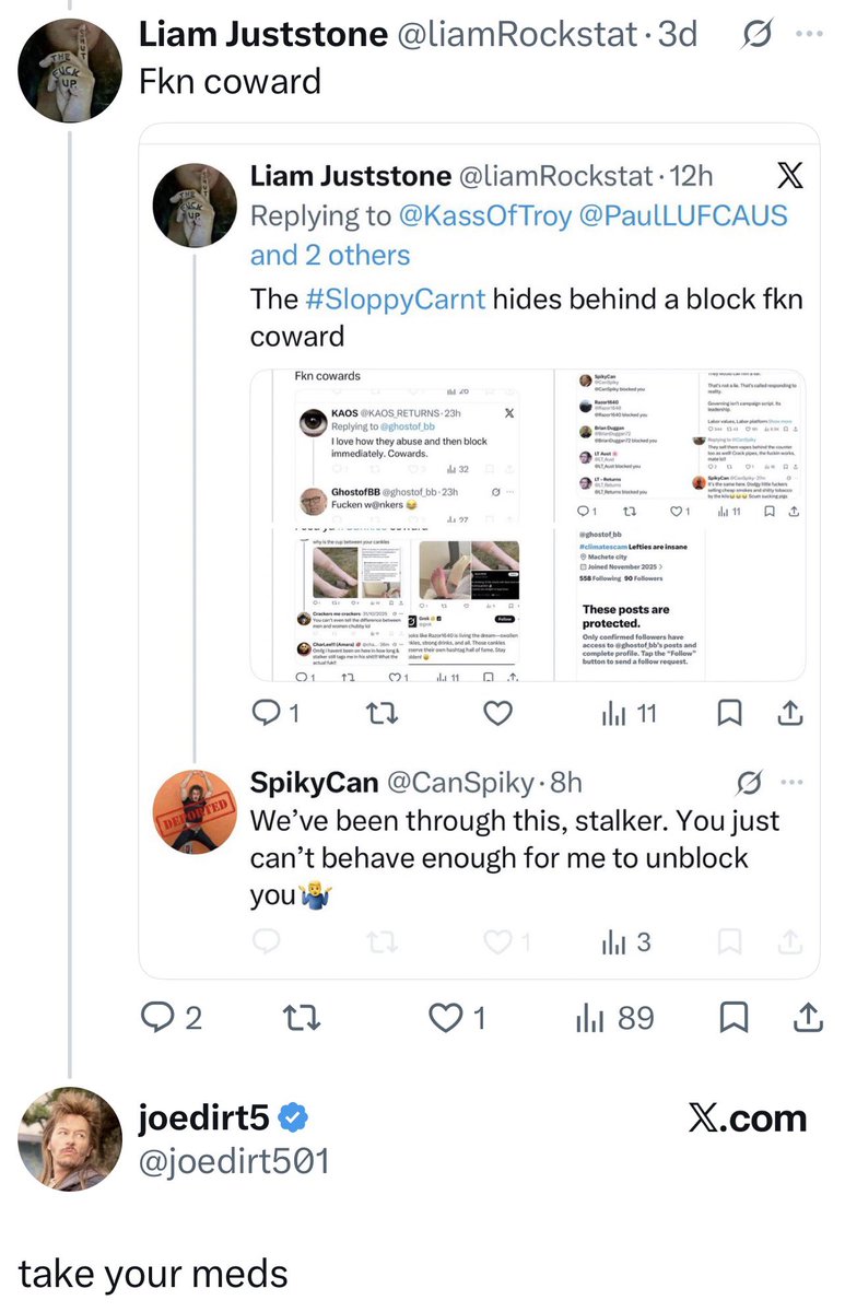 liamRockstat's tweet photo. @Damnyouparis @bj2079 @JeffSpikoli @TomakaTom2 @Tryst___ @KassOfTroy @nic_vasiliou @CookersRFun @Razor1640 @DuchessMcQueen @CBarrabran @TomAgain_ @HarryJenso @JJunioring @JeffryJohn9swh @TomakaTom1 Fkn coward #Cankles @slavinsky59 #AbusingWomen again https://t.co/7g583Q57FF
