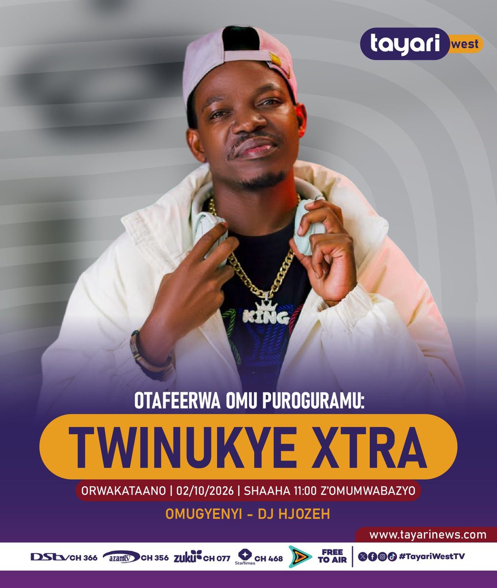 eddiespikaagaba's tweet photo. Tune in to @TayariWestTV for #TwinukyeExtra at 5:00PM ft @DjHjozeh —The road to #TheTimelessExperience slated for next week on Thursday 8th October at Shooters bar and grill. https://t.co/Yzc837QLLV