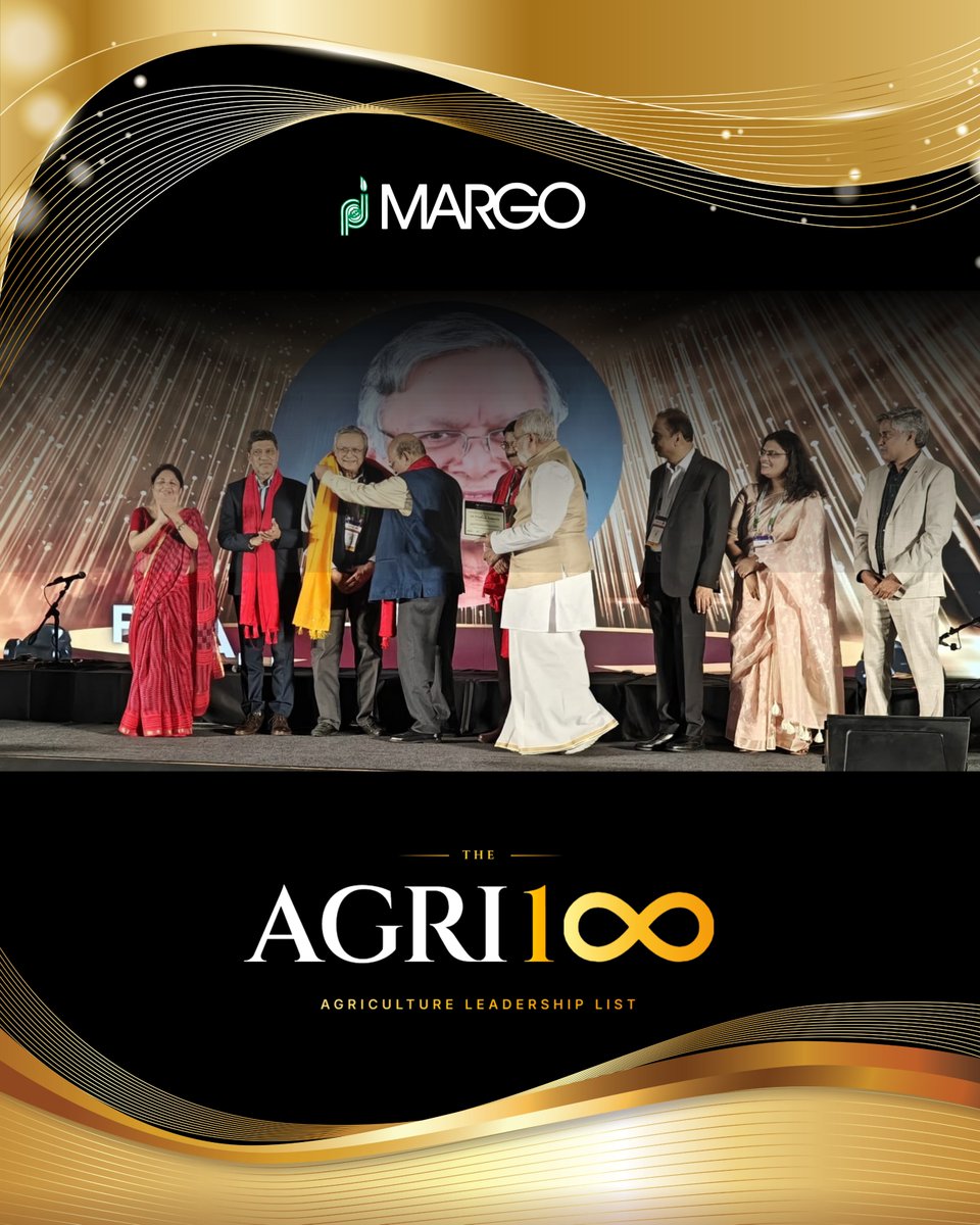 PJMARGOBIO's tweet photo. Celebrating a moment of immense pride and distinction! 🌱✨ Sh. Pradeep Jaipuria, CMD, PJ Margo, has been honoured at the prestigious Agri100 2026, an esteemed initiative by Krishi Jagran.
#PJMARGO #Agri1002026 #KrishiJagran #SustainableAgriculture #ResidueFreeAgriculture #MARGO https://t.co/dD9972yK2P