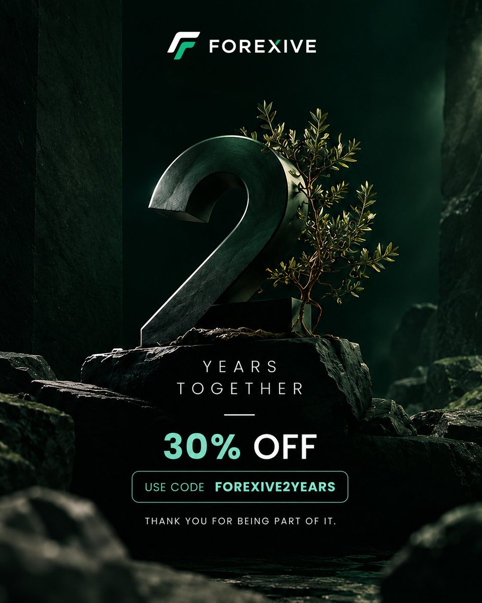forexive's tweet photo. Two years of building, improving, and growing with traders around the world! 💚

Now, it’s time to celebrate with something for you:

🔥 30% OFF ALL FOREXIVE CHALLENGES

Use code: “ FOREXIVE2YEARS “ at checkout and take your next step with FOREXIVE

👉 https://t.co/l2RUzRraal

2 years behind us — The next chapter starts with you 🚀