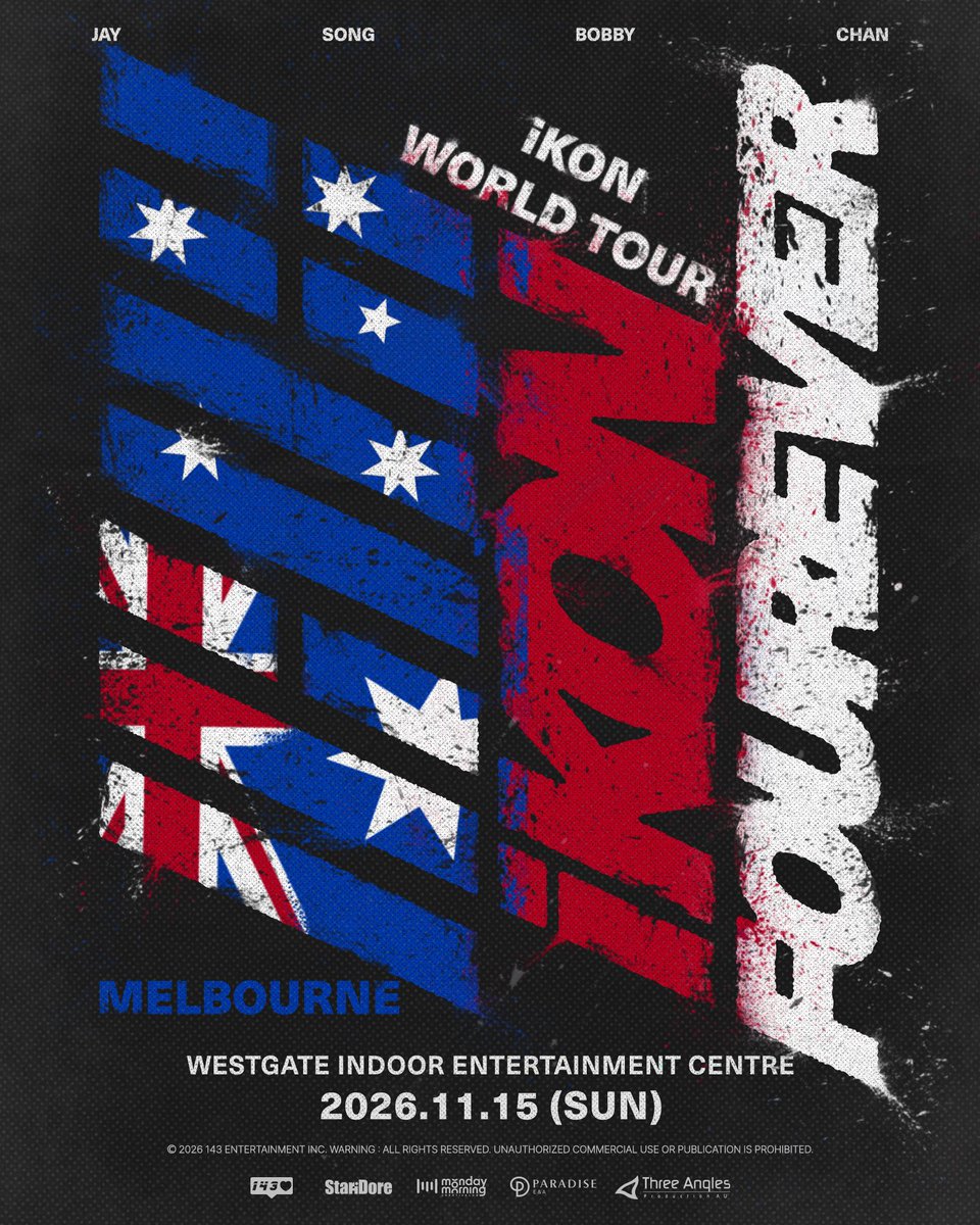 iKONIC_143's tweet photo. [📢]

iKON FOUREVER WORLD TOUR IN SYDNEY &amp; MELBOURNE

🔗 https://t.co/Oqkme1pIJC

#아이콘 #アイコン #iKON
#iKON_FOUREVER_TOUR https://t.co/POqsfWhPkj
