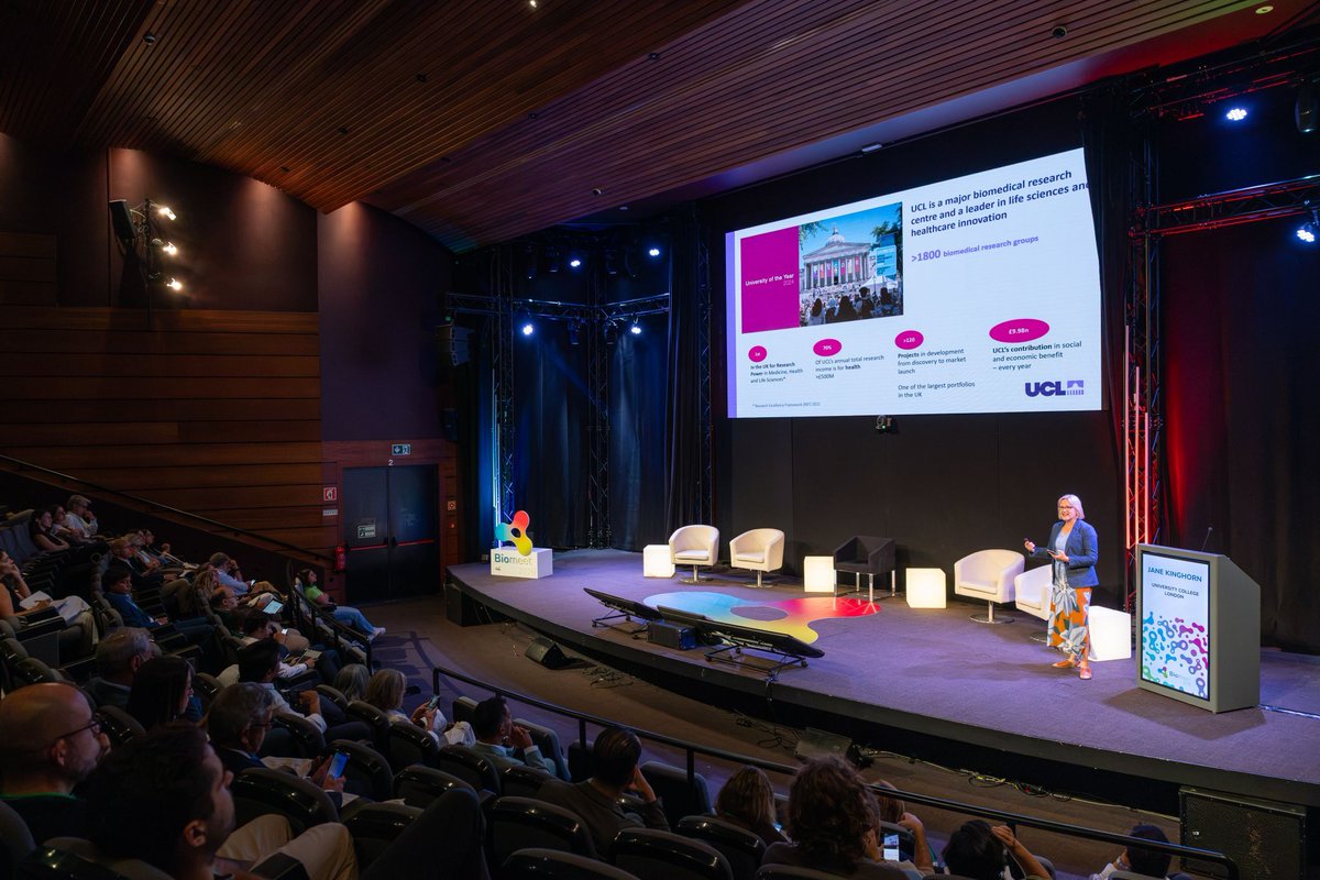 UCLTRO's tweet photo. Jane Kinghorn, Director of the @UCLTRO, shared UCL's approach to translation and collaboration in her keynote at #Biomeet2026 in Lisbon last week. Global partnerships are key to delivering societal impact and fostering a mature translational ecosystem.
@UCLEnterprise @UCL_Global https://t.co/bl1W7Hii1v