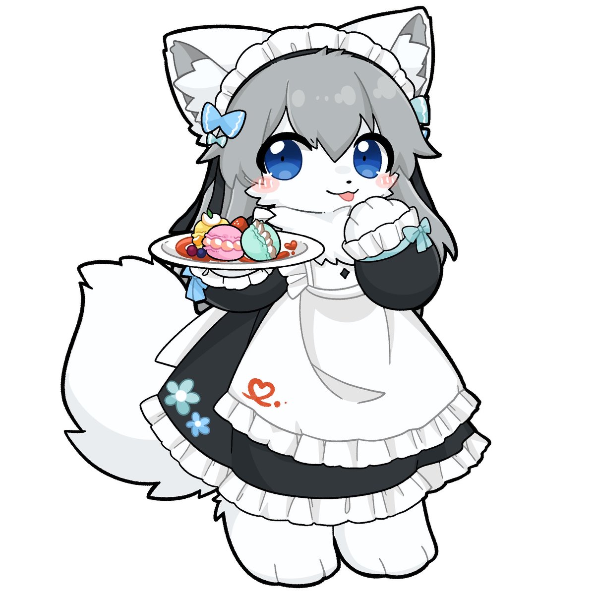 nona048's tweet photo. おっぽさん(@LUZmofiiyo_mofu )にコミッションでリアラのメイド姿を描いていただきました！所々にあしらわれたリボンとお花のアクセサリーがとっても可愛いです！ https://t.co/ORnq01eqnd